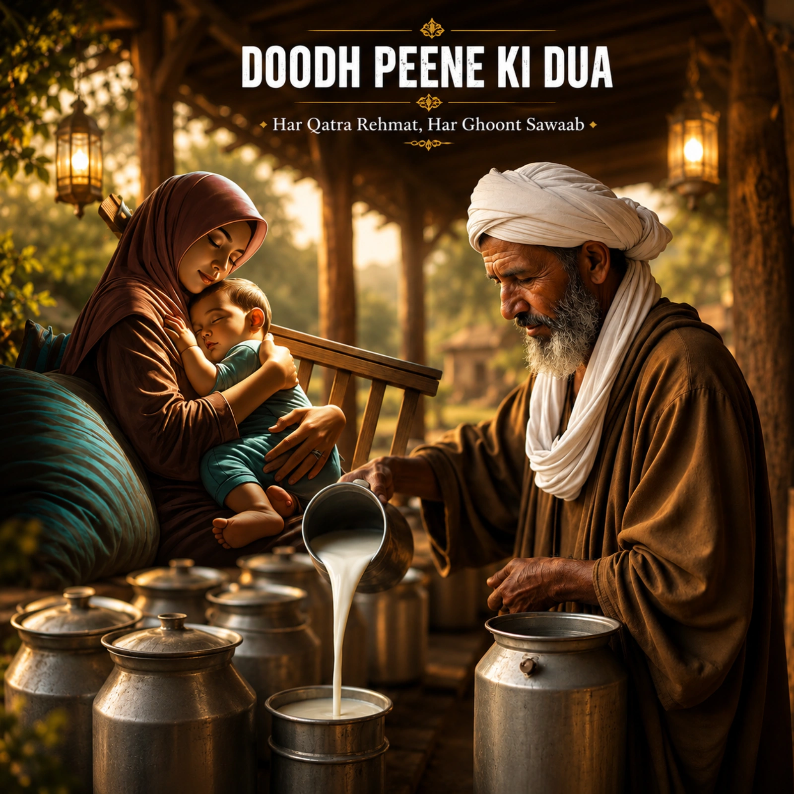 Doodh Peene Ki Dua: Arabic, Hindi, Urdu & Roman English