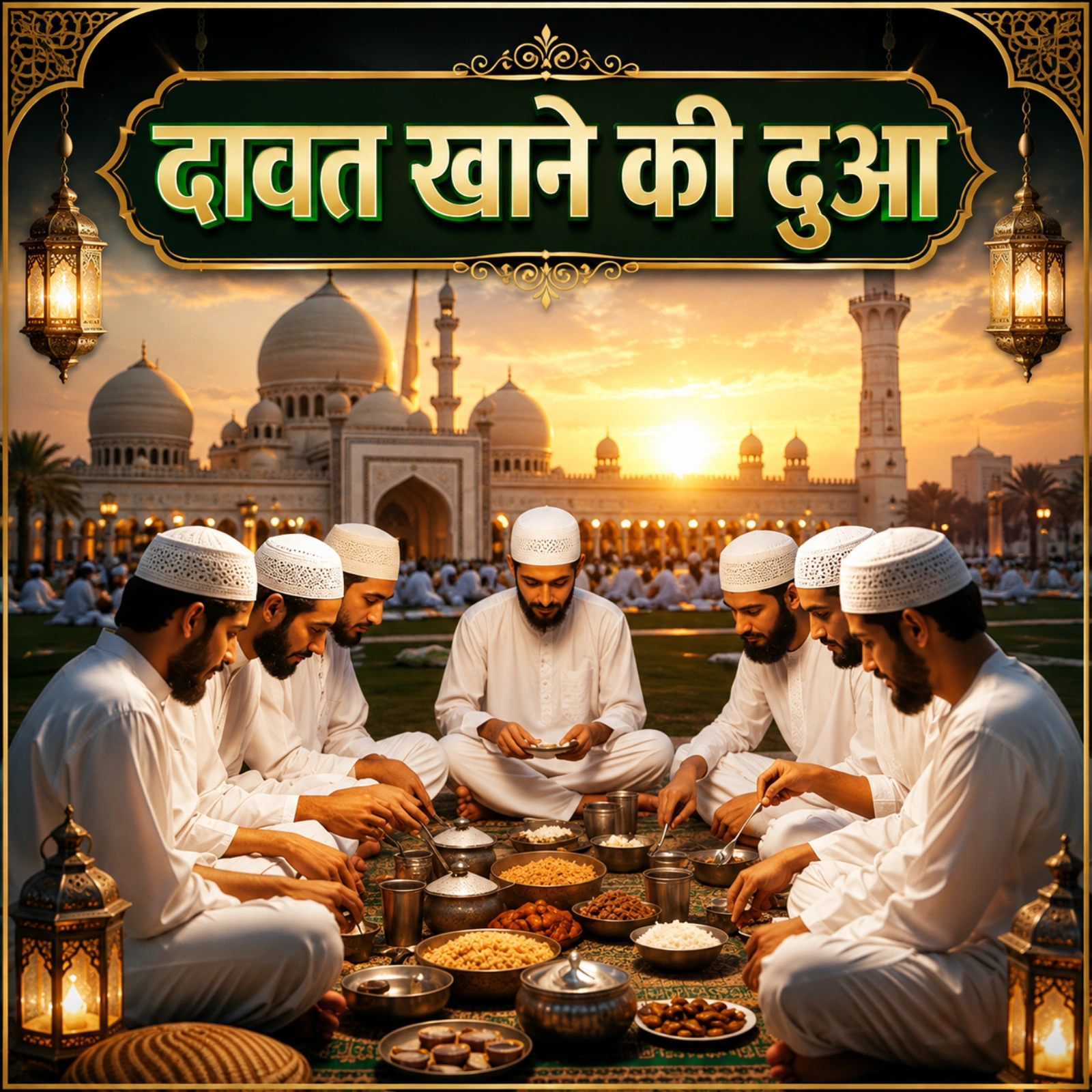 Dawat Khane Ki Dua | दावत खाने की दुआ – अरबी, हिंदी, उर्दू और इंग्लिश में